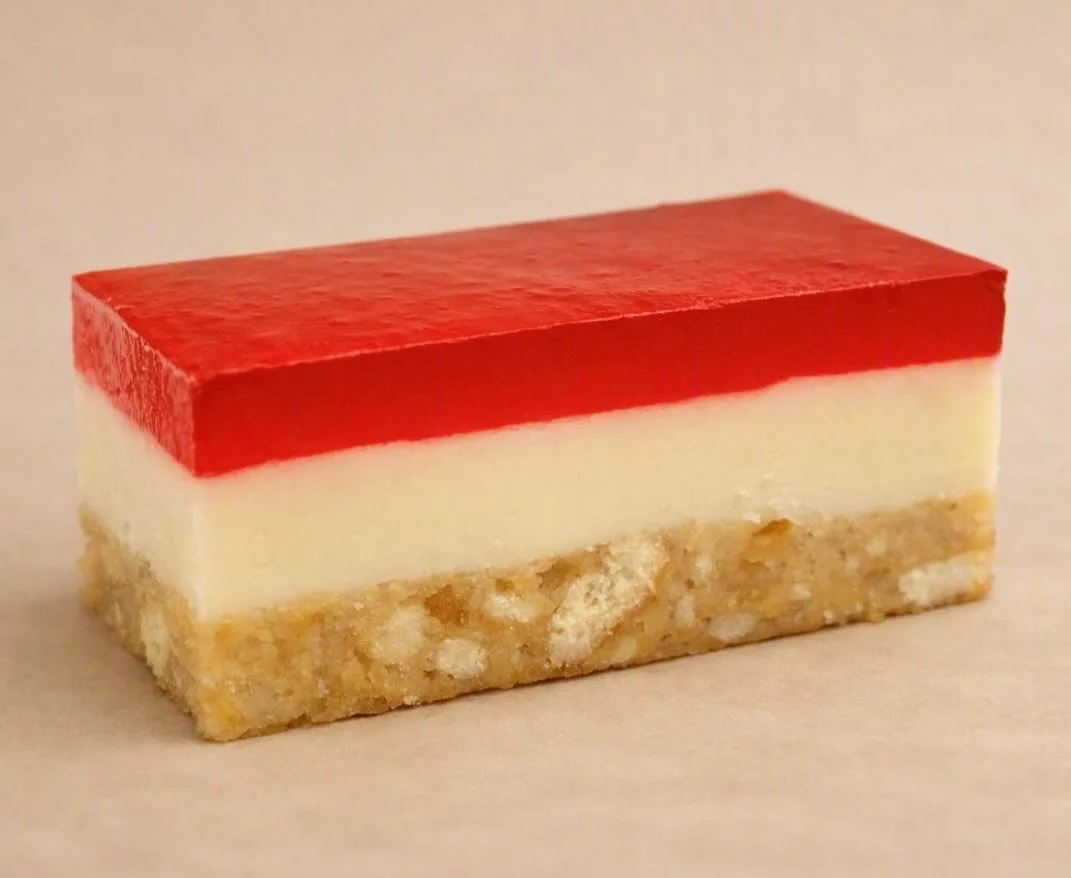 Raspberry Jelly Cheesecake Slice
