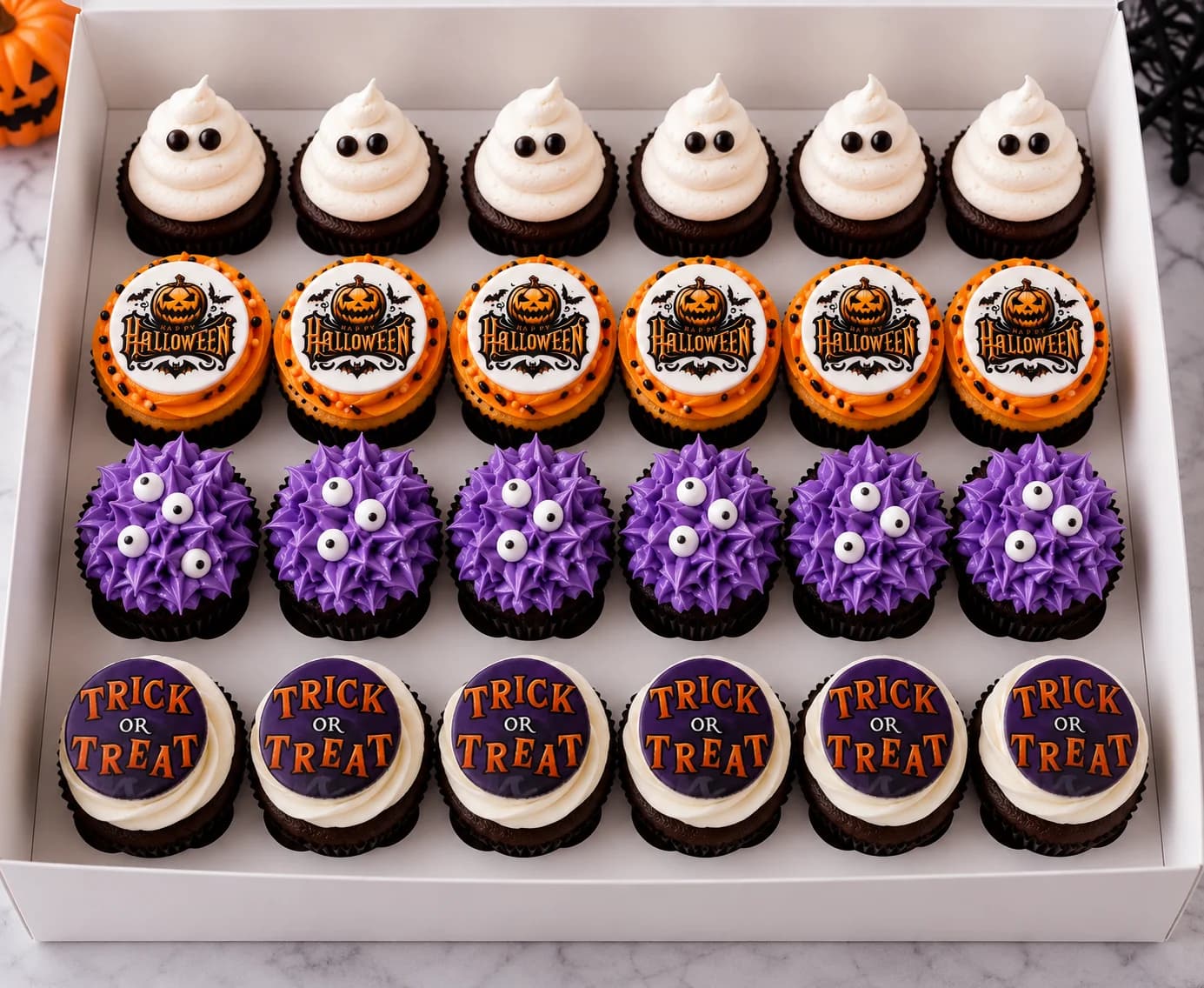 Close-up of Halloween Cupcakes