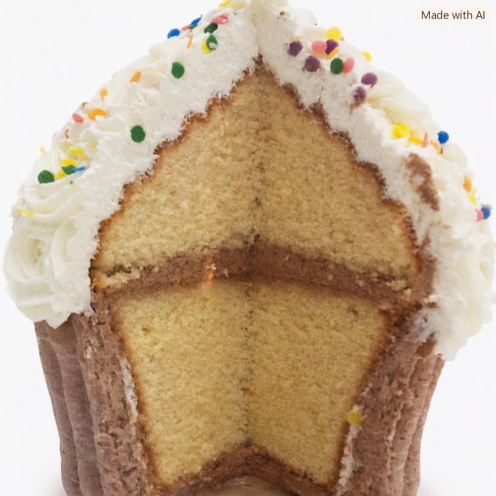 Inside shown is vanilla. Giant Cupcakes are two full cakes joined together — colours vary by flavour.