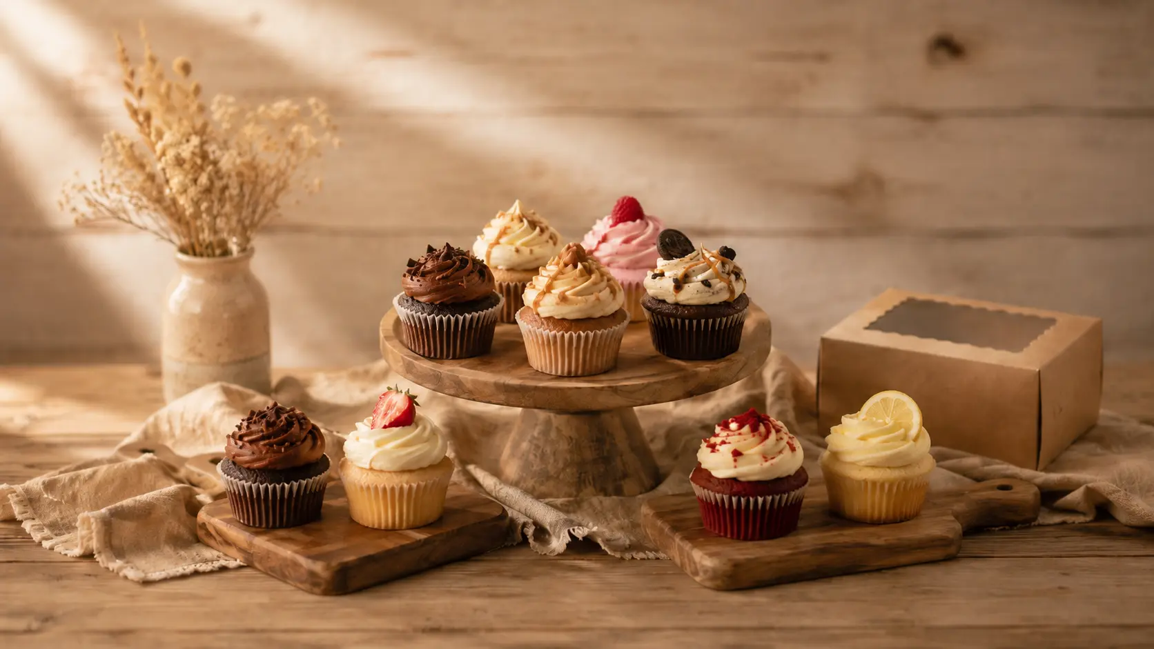 Branded corporate cupcakes with edible logos