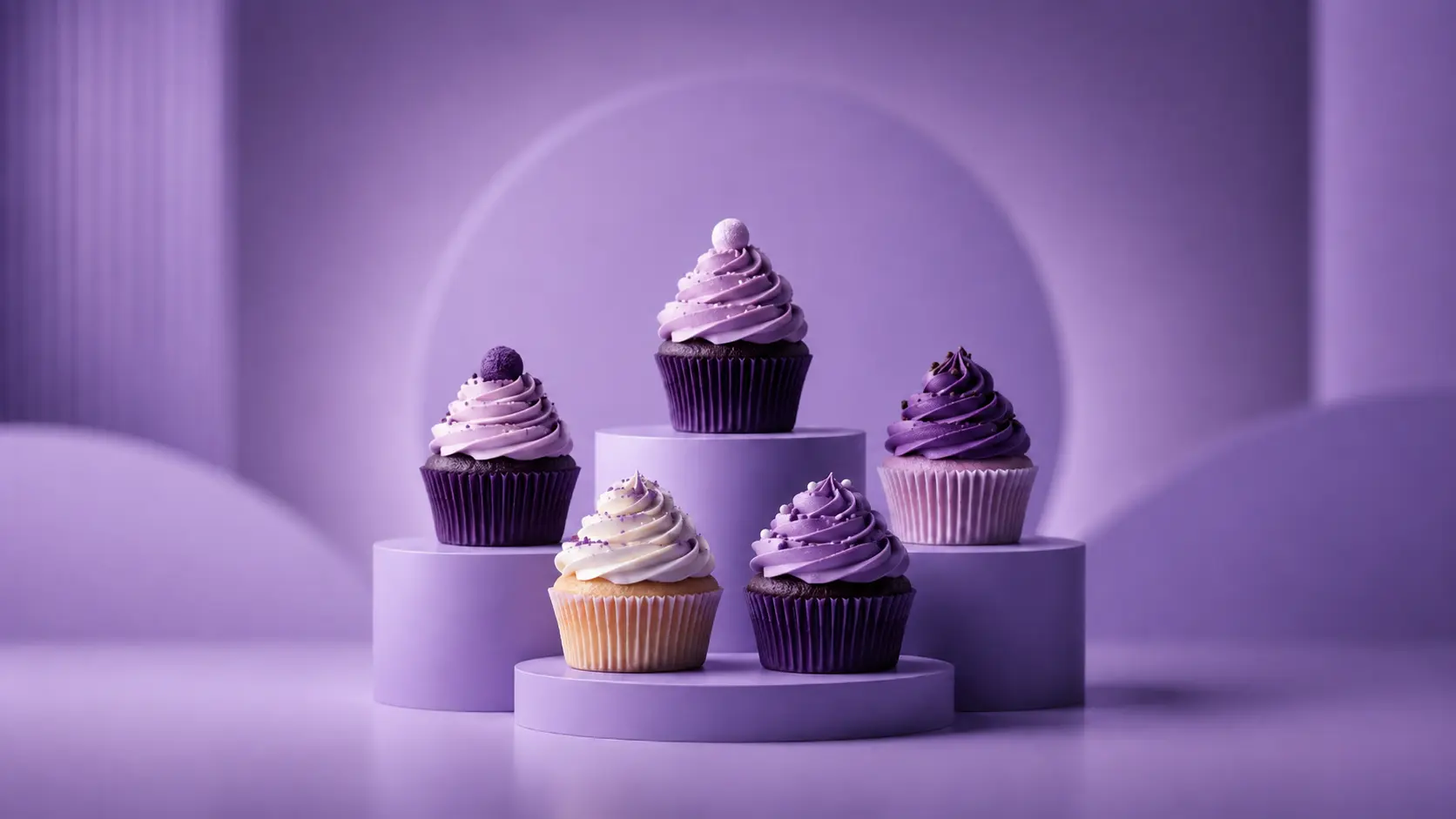 Cupcakes with edible company logos in branded packaging