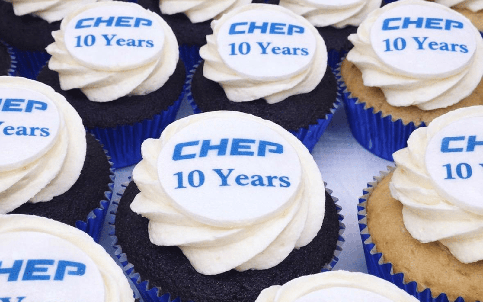 Custom branded cupcakes with edible logos in Melbourne