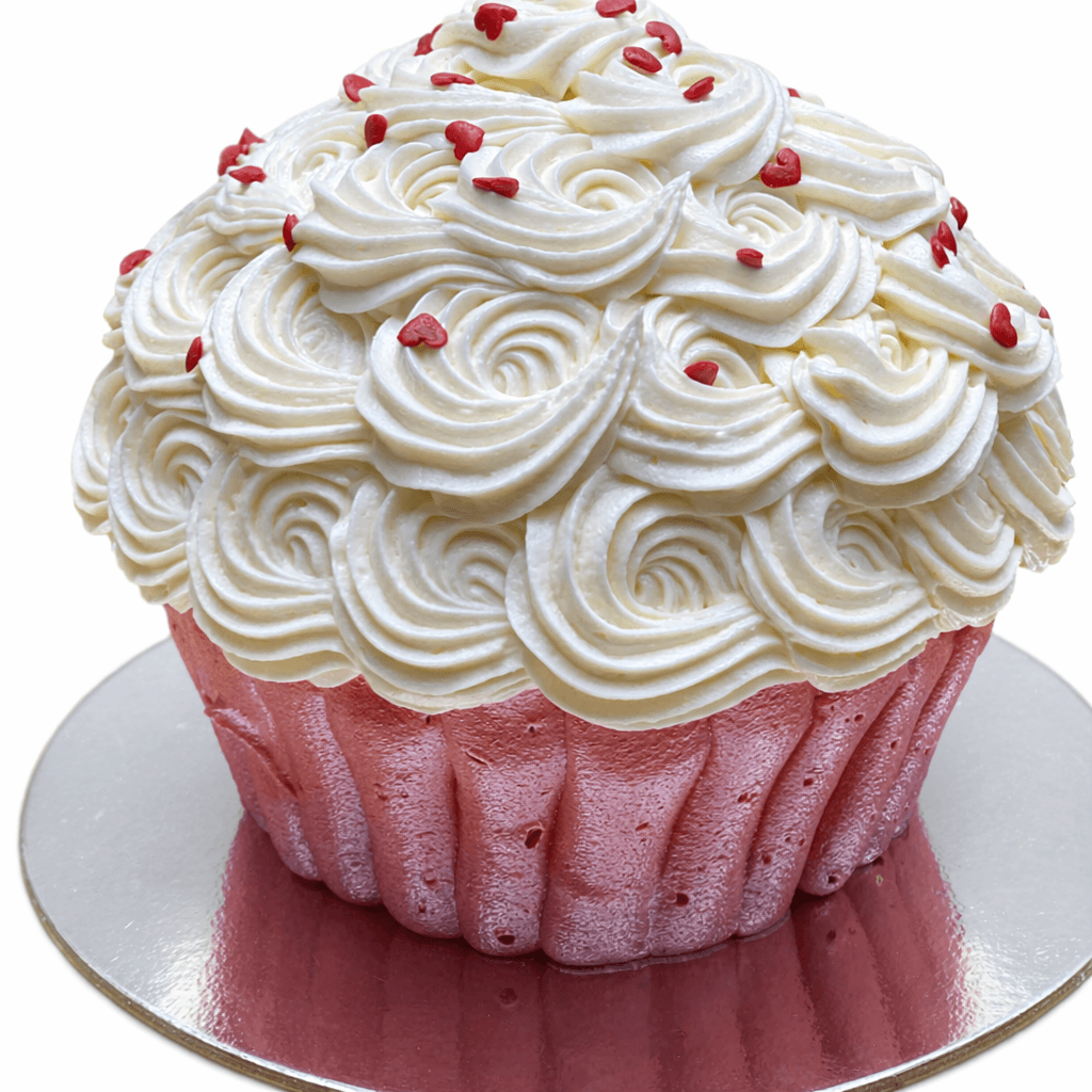 Giant Cupcake — Red with Sprinkle Heart (Red Velvet)