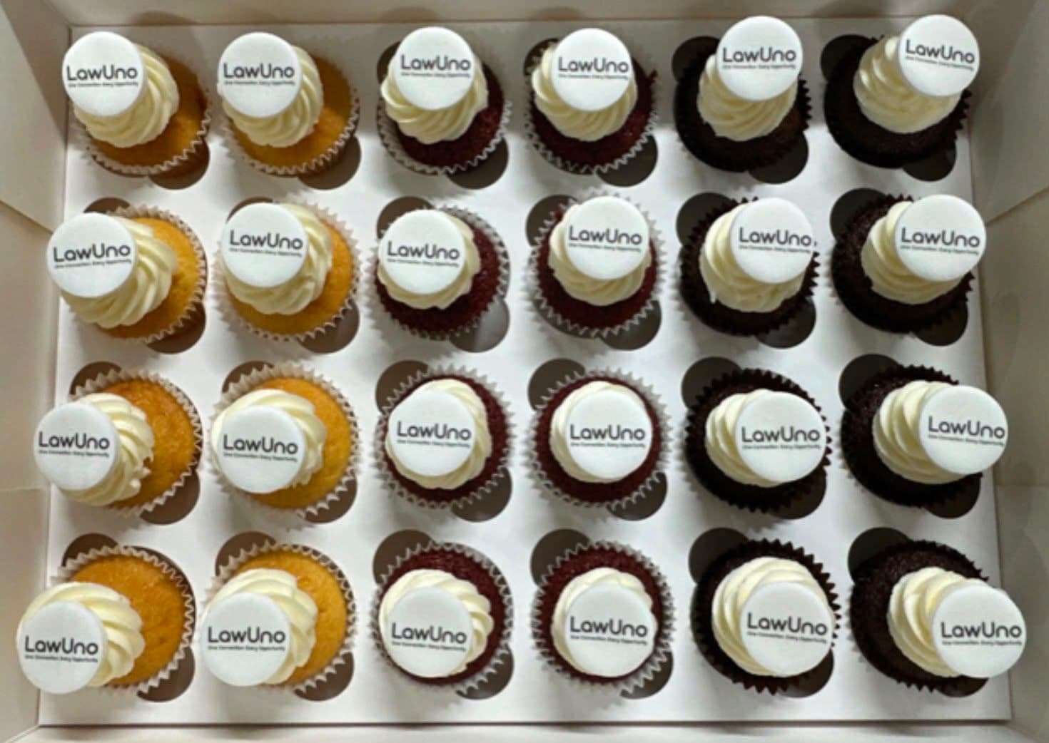 Assorted mini corporate cupcakes