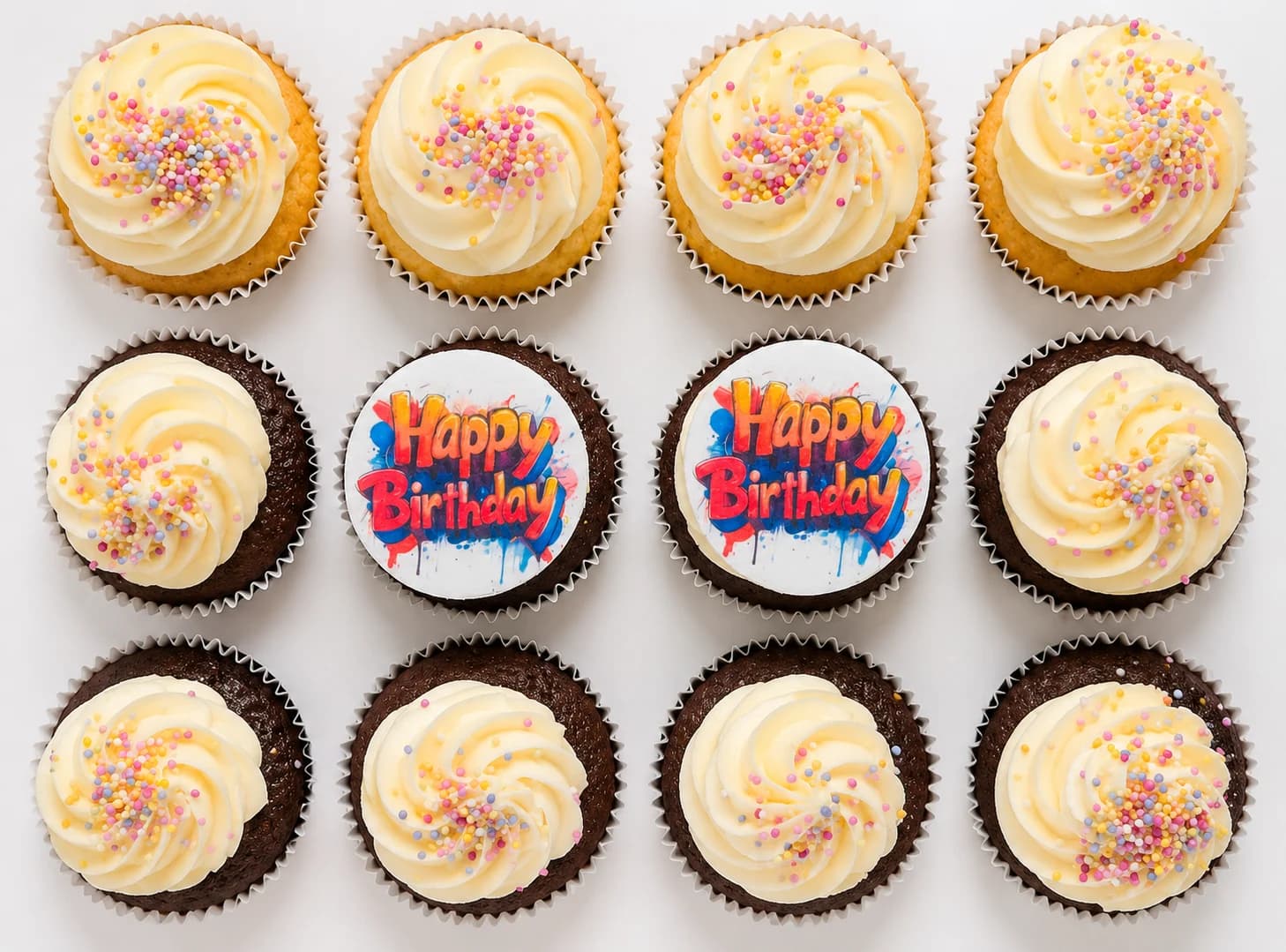 Box of 12 Birthday Cupcakes