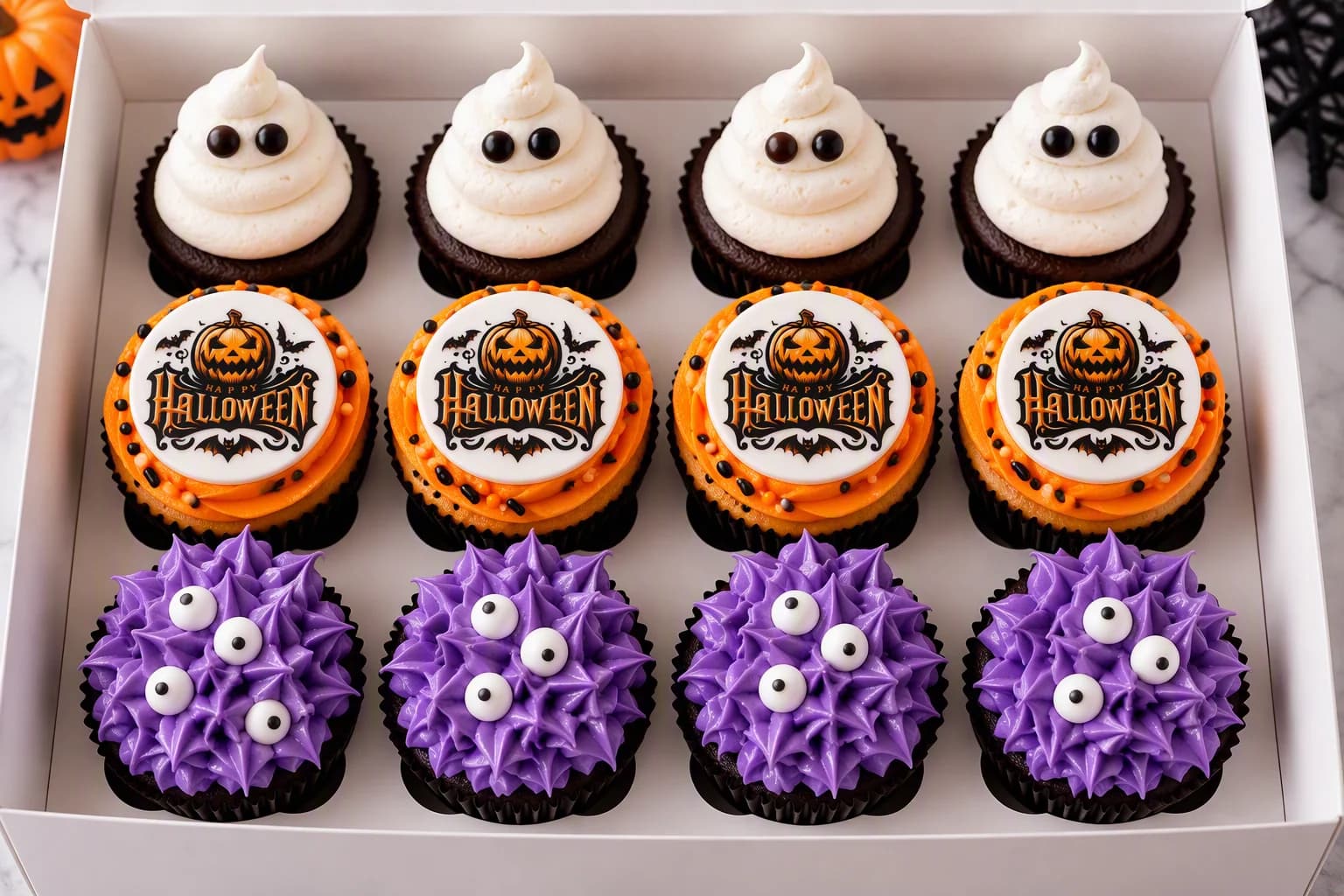 Halloween Cupcakes, hand-frosted by The Cupcake Desire, Melbourne Halloween Cupcakes, hand-frosted by The Cupcake Desire, Melbourne